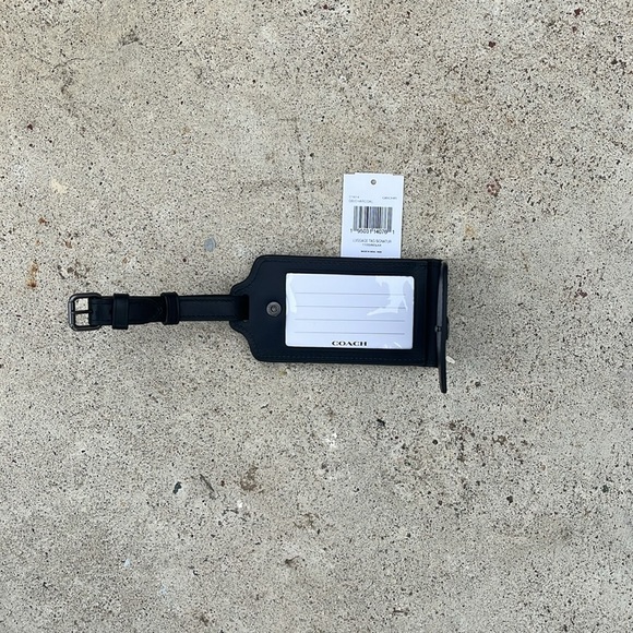 COACH Luggage Tag Signature Canvas Gunmetal Charcoal Monogram Print Bag Vutton - Picture 6 of 6